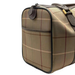 Load image into Gallery viewer, Burberry Check Boston Bag Travel Khaki Brown Canvas Leather (Pre-owned) T64W6QY
