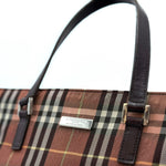 Load image into Gallery viewer, Burberry Blue Label Nova Check Mini Tote Bag with Brown Leather Trim (Like new)
