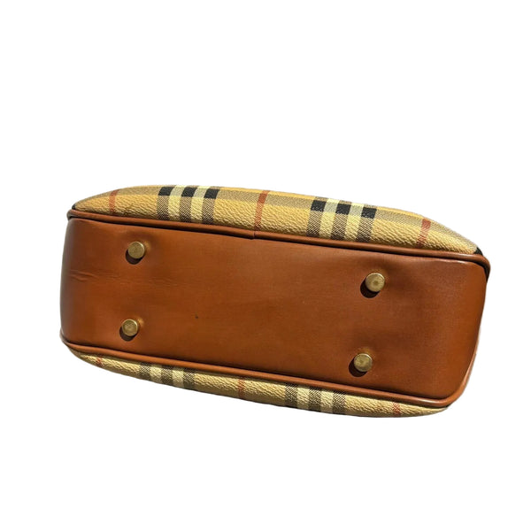 Burberry Haymarket Check Coated Canvas Handbag (Pre-owned)