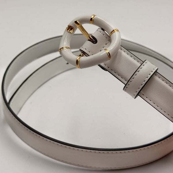 Gucci Gold Rope G Buckle Belt White