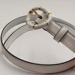 Load image into Gallery viewer, Gucci Gold Rope G Buckle Belt White

