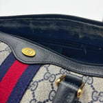 Load image into Gallery viewer, Gucci Monogram Vintage Web Boston Navy (Pre-owned) JDTWJ44
