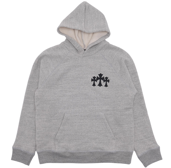 Chrome Hearts Cemetery Cross Patch Hoodie Grey