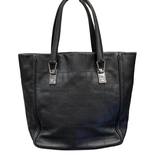 Chanel Lambskin Square Stitched Tote Black (Pre-owned)