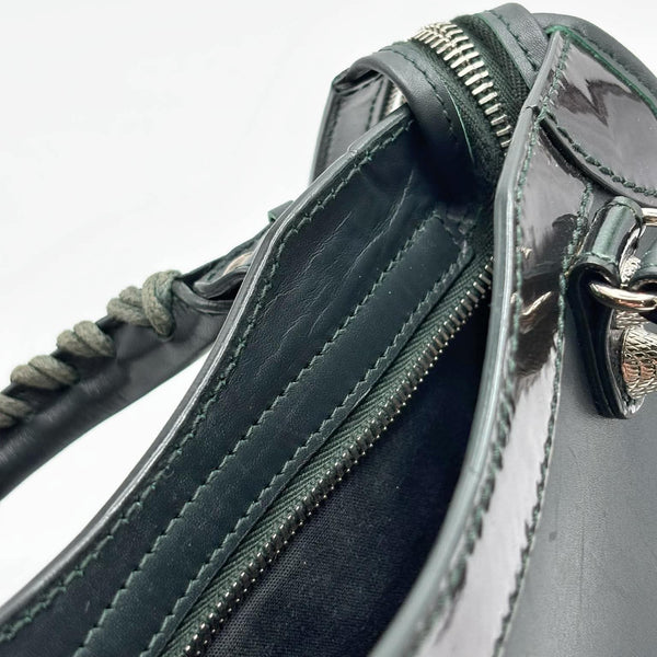 Balenciaga Classic Mini City Dark Green Leather and Patent Leather Bag (Pre-owned) 6C6VC4K