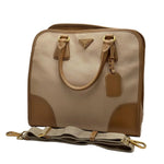 Load image into Gallery viewer, Prada Convertible Tote Canvas And Saffiano Leather Large Satchel (Pre-owned) QMBWT74
