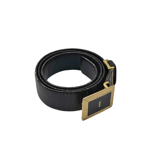 Saint Laurent Black Leather Belt (Pre-owned)