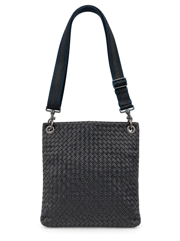 Bottega Veneta Intrecciato Black Messenger Bag (Pre-owned) 4DWB6KM
