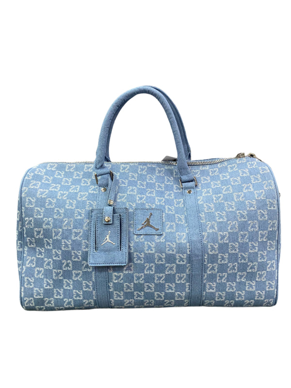 Jordan Monogram Denim Duffle Bag Blue