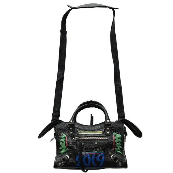 Balenciaga Agneau Arena Graffiti All Over Classic Hardware Mini City Black Multicolor (Like new) G4C7XRT