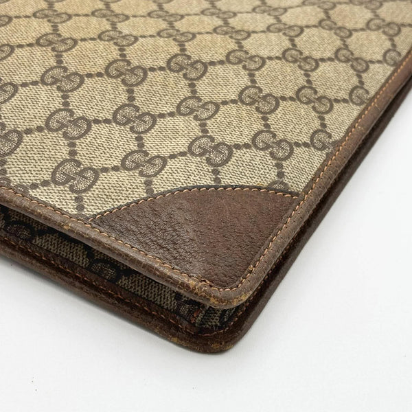 Gucci Ophidia Brown Canvas Clutch Bag Vintage (Pre-owned) MXJR6TW