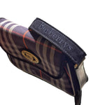 Load image into Gallery viewer, Burberry Navy Blue Canvas Nova Check Crossbody Bag (Pre-owned)
