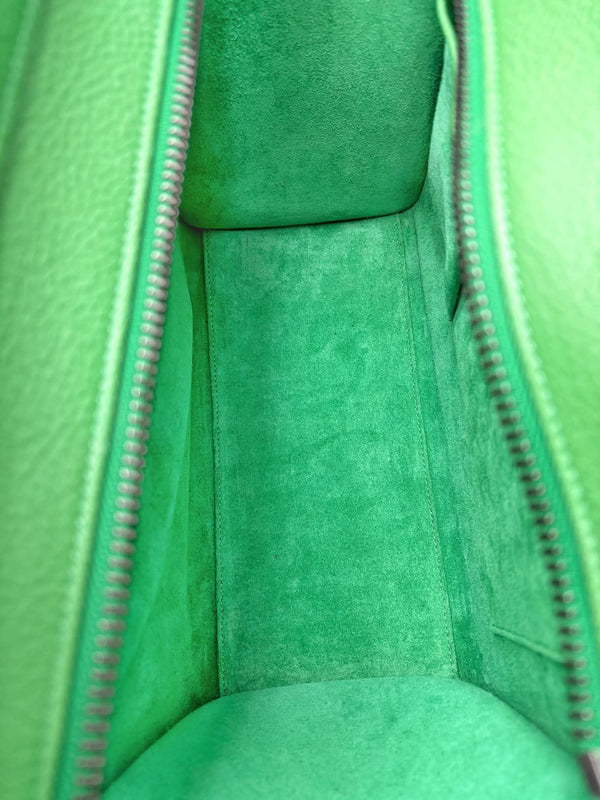 Celine Green Drummed Leather Nano Luggage Tote Bag (Like new) 3X6RH8K