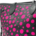 Load image into Gallery viewer, Louis Vuitton x Yayoi Kusama Black/Pink Monogram Empreinte Leather Neverfull MM NM Bag (Like new) J2WBK6G
