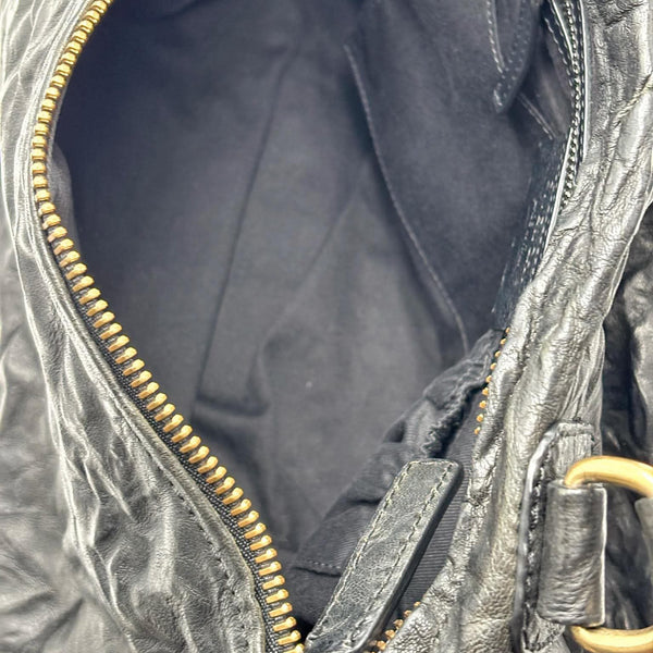 Givenchy Black Wrinkled Sheepskin Leather Medium Pandora Bag (Pre-owned) RH4B92Y