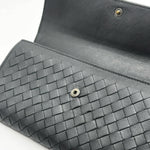 Load image into Gallery viewer, Bottega Veneta Black Intrecciato Woven Nappa Leather Continental Wallet (Pre-owned)
