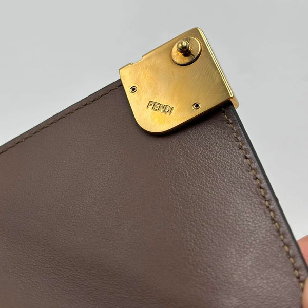 Fendi FF Diamonds Wallet Brown and black FF leather Wallet (Like new) 26HGV2M