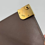 Load image into Gallery viewer, Fendi FF Diamonds Wallet Brown and black FF leather Wallet (Like new) 26HGV2M
