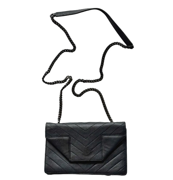 Saint Laurent Black Matelassé Leather Betty Shoulder Bag Black (Pre-owned) 96MHRH8