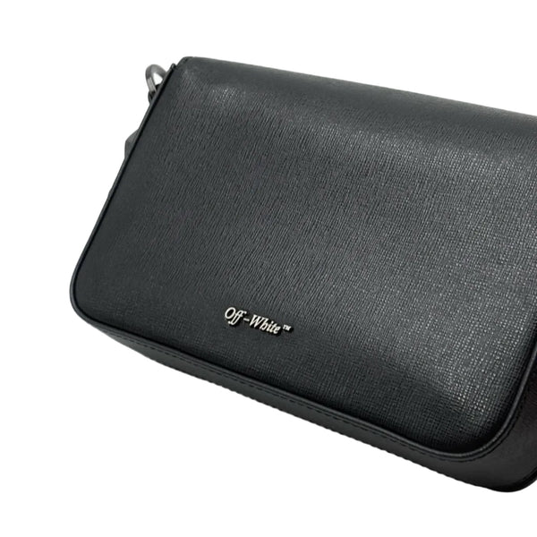 Off-White Saffiano Striped Mini Diag Binder Clip Bag Black White (Like new)