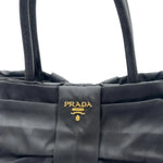 Load image into Gallery viewer, Prada Black Vela Nylon Bow Tote Bag MV1 (Pre-owned) 34H2J27
