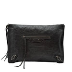 Load image into Gallery viewer, Balenciaga Grained Chevre Leather Metallic Edge Flat Clutch Bag (Like new) KKMJWBR
