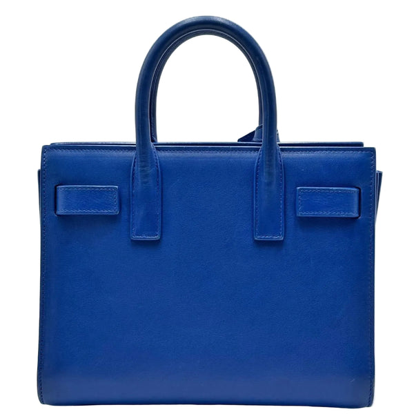 Saint Laurent Royal Blue Calfskin Leather Classic Nano Sac De Jour Bag (Pre-owned) W8B989X