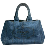 Load image into Gallery viewer, Prada Canapa Denim Tote Bag (Pre-owned) VWXYHB3
