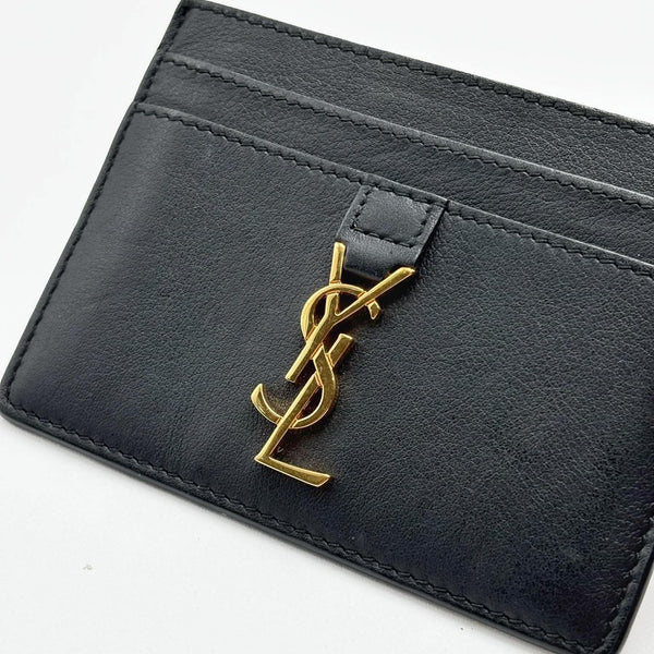 Saint Laurent Black Leather Cardholder (Pre-owned)