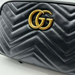 Load image into Gallery viewer, Gucci GG Marmont Small Camera Bag Black Matelasse Leather (Pre-owned) G3YKJ9X
