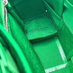 Load image into Gallery viewer, Bottega Veneta Paper Calfskin Maxi Intreccio Cassette Crossbody Bag Green (Like new) 6V9Q8Q7
