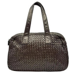 Load image into Gallery viewer, Bottega Veneta Brown Intrecciato Woven Nappa Leather Boston Top Handle Bag (Pre-owned) T4B7G43
