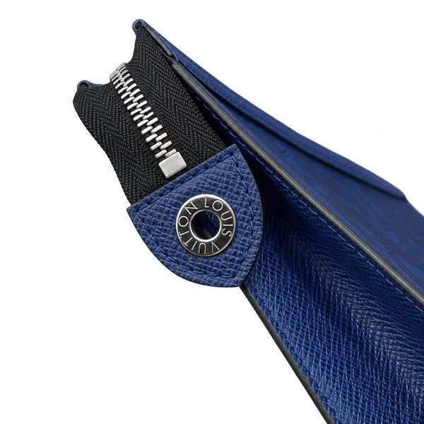 Louis Vuitton Pochette Voyage Monogram Eclipse Taiga Leather MM Pacific Blue (Brandnew) HQHY8R4