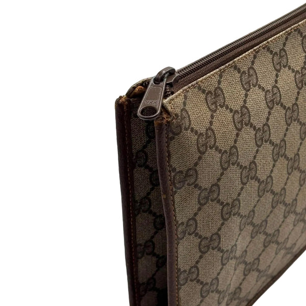 Gucci Ophidia Brown Canvas Clutch Bag Vintage (Pre-owned) MXJR6TW