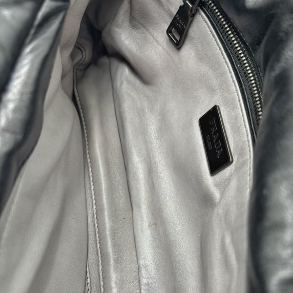 Prada Black Nappa Bomber Leather Flap Bag (Like new) YMJX29G