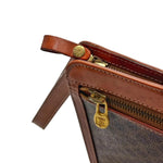 Load image into Gallery viewer, Celine Vintage Pouch Brown Monogram Canvas and Natural Leather (Pre-owned)
