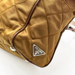 Load image into Gallery viewer, Prada Quilted Beige Nylon Silver Chain Shoulder Bag (Like new) DQR6XQV
