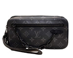 Load image into Gallery viewer, Louis Vuitton 2019 Monogram Eclipse Pochette Volga Clutch Bag Black “Like New”
