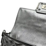 Load image into Gallery viewer, Fendi Midi Baguette Chain Bag Zucca Embossed Leather Silver (Pre-owned) C4DTW7W
