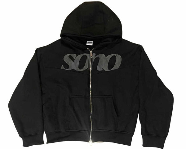 SONO Black Cropped Zip-up Hoodie
