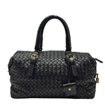 Load image into Gallery viewer, Bottega Veneta Black Intrecciato Woven Nappa Leather Montaigne Satchel Bag (Pre-owned) HCQ79BT
