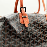 Load image into Gallery viewer, Goyard Bowling 45 bag Black &amp; Tan (Like new) 4BT6W4
