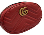 Load image into Gallery viewer, Gucci GG Marmont Matelasse Belt Bag Red Quilted Leather (Like new) K4462J2
