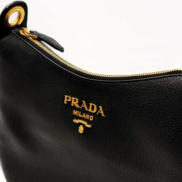 Prada Vitello Phenix Black Gold (Like new)