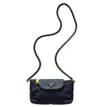 Load image into Gallery viewer, Prada Tessuto Nylon Clutch with Saffiano Trim and Chain Strap (Pre-owned) XHJTVC8
