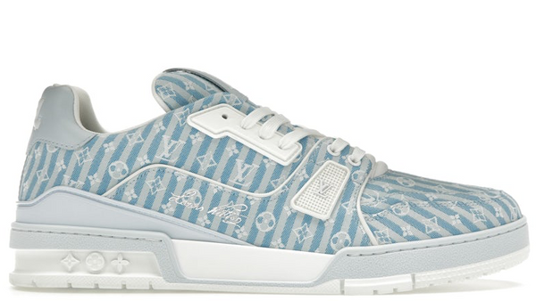 Louis Vuitton Trainer Blue Stripe Monogram LIKE NEW (VNDS)