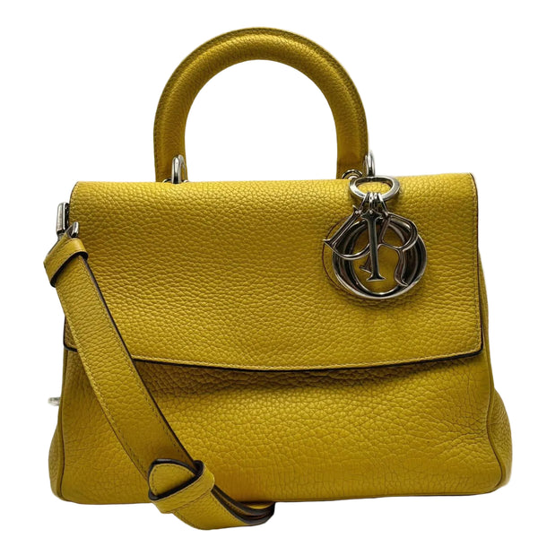 Dior Light Yellow Leather Mini Be Dior Top Handle Bag (Pre-owned)