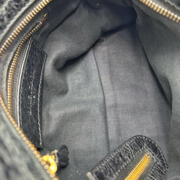 Balenciaga Black Lambskin Leather Motorcycle Mini City Bag (Pre-owned) MDVVMBH