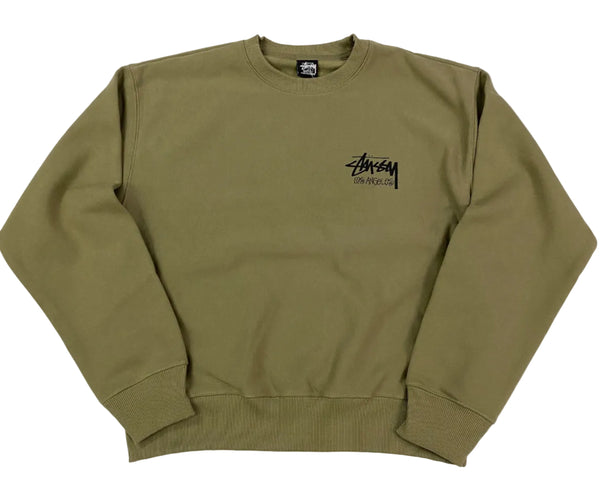 Stussy Stock Los Angeles Crewneck Army