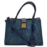 Load image into Gallery viewer, Miu Miu Madras Denim Handbag Blue (Pre-owned)
